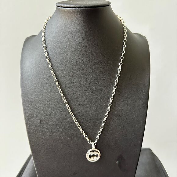 ~20” Authentic Gucci Interlocking necklace in sterling silver! - Picture 11 of 12